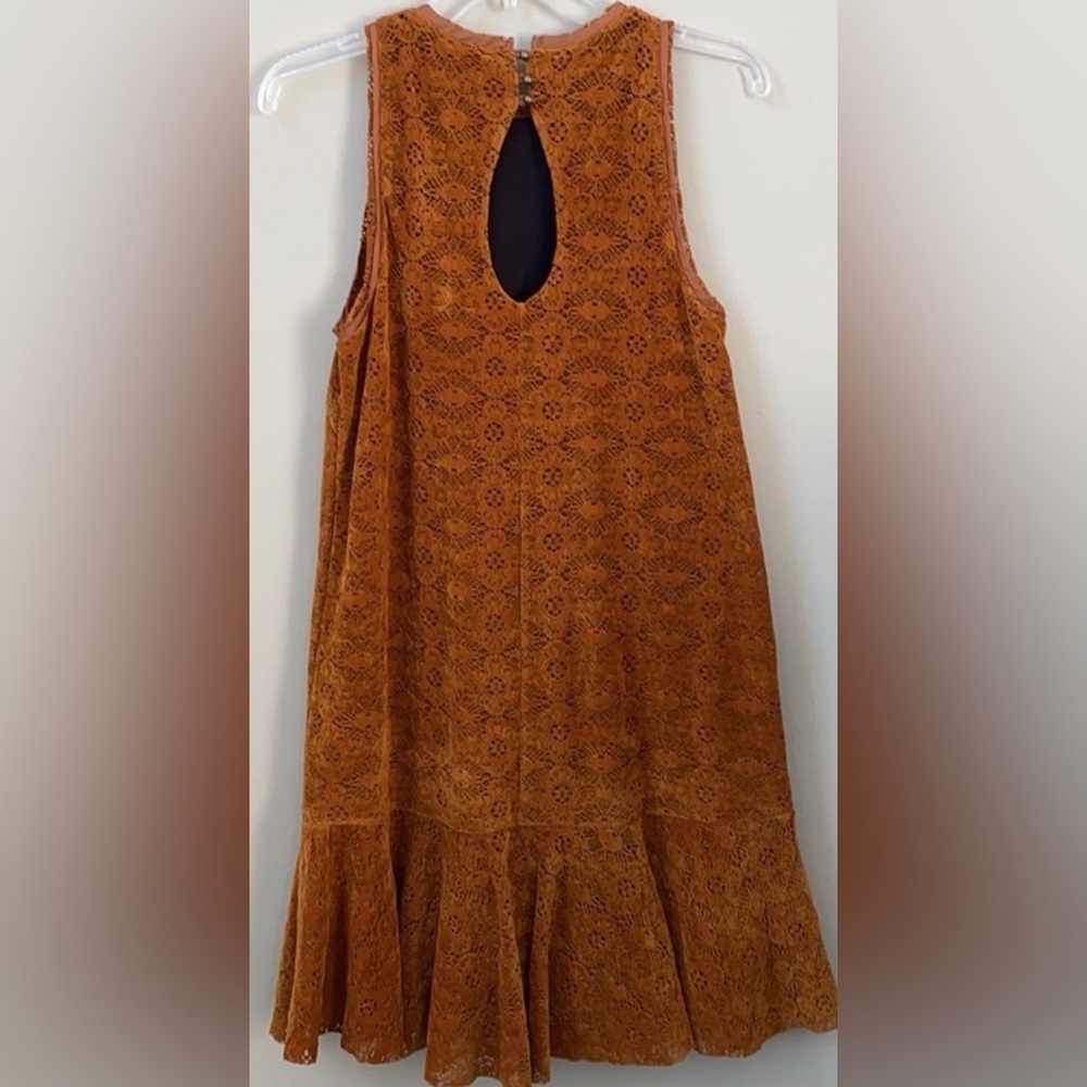 Anthropologie Maeve Amis Lace Velvet Mini Dress Size 10 - Picture 4 of 8
